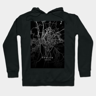 Seville Spain City Map dark Hoodie